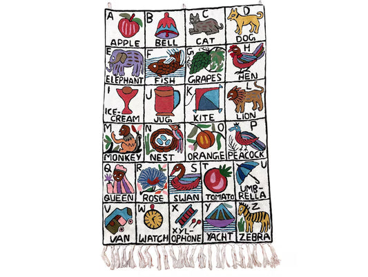 Handwoven Wool ABC Tapestry — No. 6