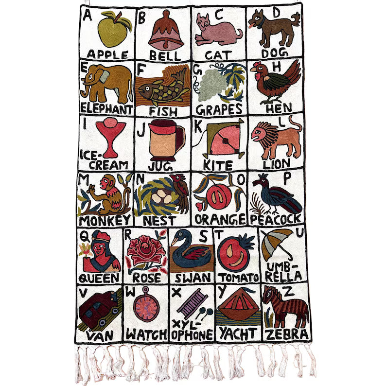 Handwoven Wool ABC Tapestry — No. 5