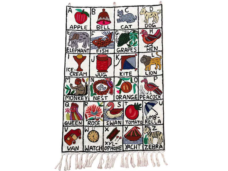 Handwoven Wool ABC Tapestry — No. 4