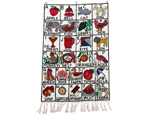 Handwoven Wool ABC Tapestry — No. 4
