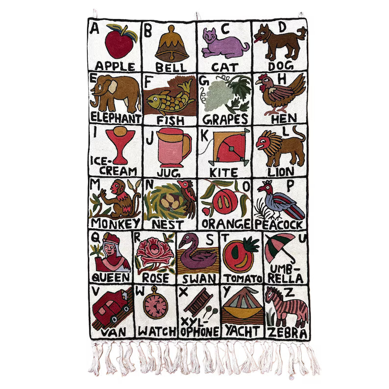 Handwoven Wool ABC Tapestry — No. 3