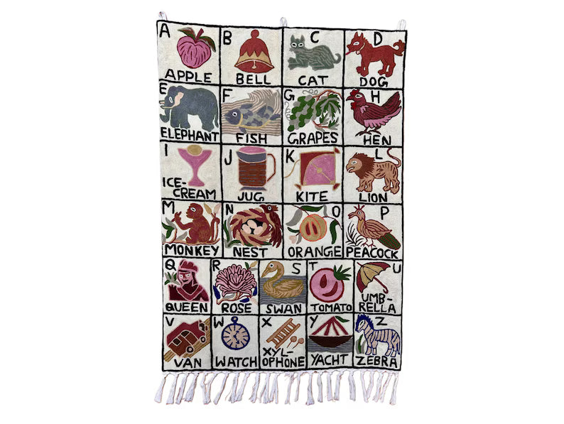 Handwoven Wool ABC Tapestry — No. 2